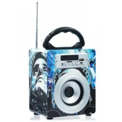 Amahousse Enceinte Bluetooth Et Radio Bleue 5 Watts
