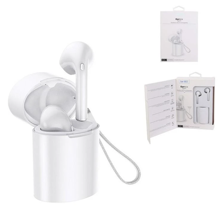 Be Mix Écouteurs Sans Fil Rechargeables EarBox Signature Blanc 5 Be Mix Écouteurs Sans Fil Rechargeables EarBox Signature Blanc – Image 3