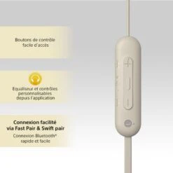 SONY Ecouteurs WIC100 Taupe -Casques Et Haut-Parleurs B2CD 711