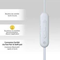 SONY Ecouteurs WIC100 Blanc -Casques Et Haut-Parleurs B2CD 992